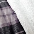 thumbnail image 6 of Sherpa Plaid Fleece Throw Blanket, Double-Sided Super Soft Luxurious Bedding Blanket 90 x 90 inches, Grey, 6 of 10
