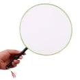 thumbnail image 3 of 10/30/50pcs Hand Silk-Cloth Fan 24cm Blank Tuan Fan Diy Painting Fan Silk Cloth Fan Wooden Handle Round Fan, 3 of 7