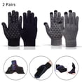 thumbnail image 4 of BUBABOX 2 Pairs Winter Knit texting Gloves for Adult, Non-slip Touchscreen Gloves Unisex, Mens Winter Thermal Driving Gloves for Driving,Running,Driving,Hiking(grey,black), 4 of 9