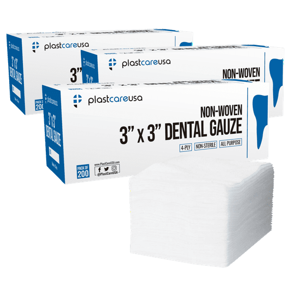 600 3" X 3" Soft 4-Ply Non Woven Sterile Gauze Sponges - All Purpose Medical Gauze for First Aid, Surgical, Wound Dressing