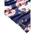 thumbnail image 5 of Gomelly Women Girls Long Maxi Dresses Floral Print Family Matching Dress Crew Neck Sundress Mother Daughter Flowy Beach Parent-Child Dark Blue (Mom) 2XL, 5 of 8
