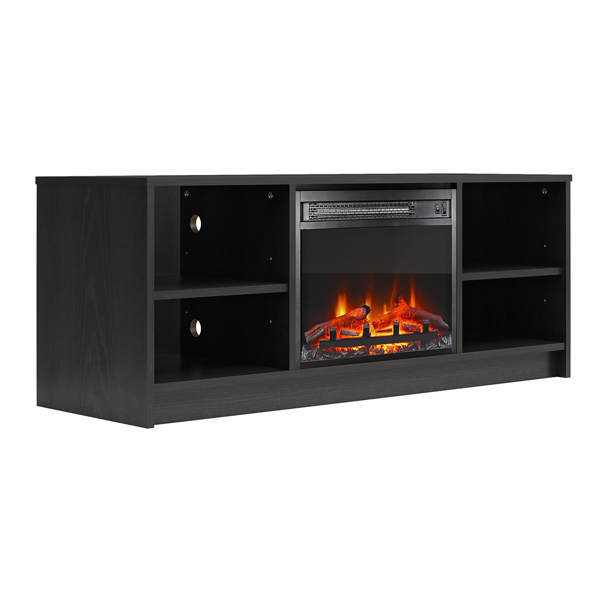 Mainstays Fireplace TV Stand, for TVs up to 55", Black Oak - image 3 of 12