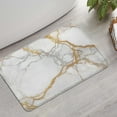 thumbnail image 2 of White Marble Gold Line Pattern Bathroom Rugs Mat,Non Slip Microfiber Bathroom Rug,Rubber Backing,Soft Bathroom Mats for Bathroom Floor,Tub and Shower,17x27in(43x68cm), 2 of 5