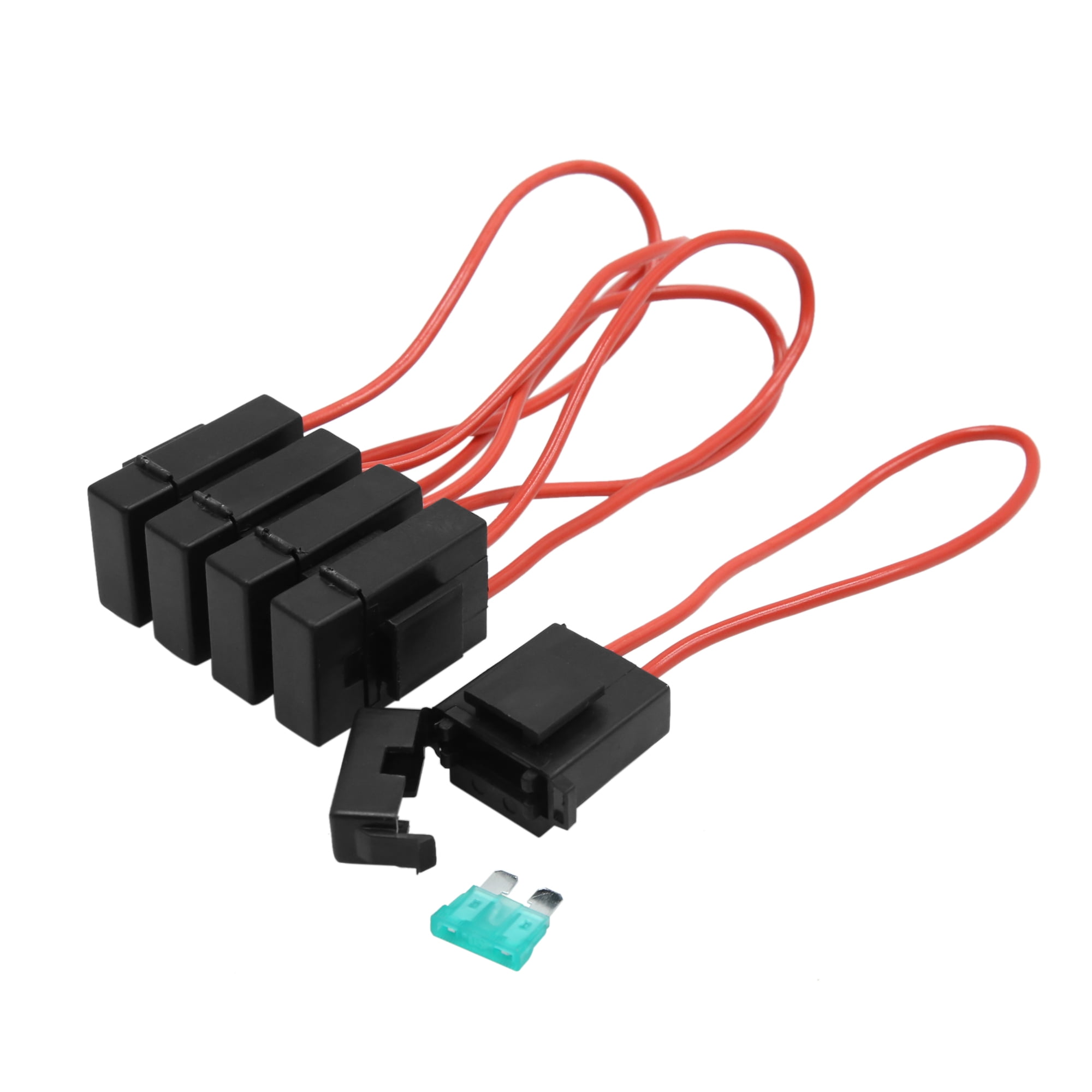 5 Set DC 12V Car In Line Standard Blade Style Fuse Holder with 30A Fuse