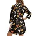 thumbnail image 2 of Xoenoiee Rooster Chicken Sunflower Print Swimsuit Coverup Women Bathing Suit Cover Up Beach Dress Shirt Casual V Neck Button Down Bikini Swimwear Coverups 2026, L, 2 of 7