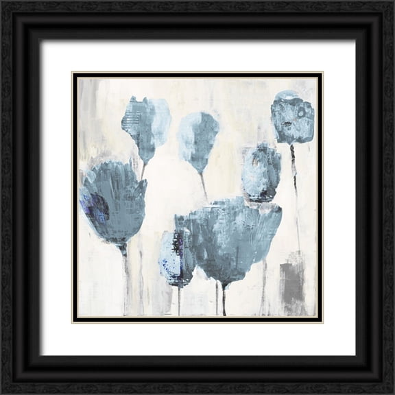 Loreth, Lanie 12x12 Black Ornate Wood Framed with Double Matting Museum Art Print Titled - Vintage Poppy Song II