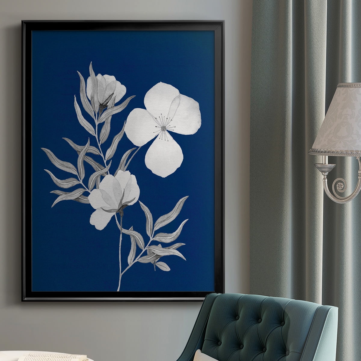 Indigo Sketch II Premium Framed Print - Ready to Hang