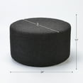 thumbnail image 2 of Modern Round Boucle Upholstered Ottoman with Soft Padded Seat, Multi-Functional Sofa Footrest, Side Table, Extra Seating for Living Room, Bedroom, Entryway (Black, 24" D x 24" W x 13" H), 2 of 8