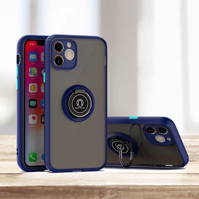 Funda protectora de lente de cámara de lujo Coque para iPhone 11 12 13 14 Pro Max X XR XS Max 6 7 8 Plus soporte de anillo cubierta trasera mate Tan Jianjun unisex