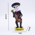 thumbnail image 6 of Happydeer Black Mariachi Band Skeleton Statue Halloween Day of The Dead Skull Figurine Resin Collectible Folk Musician Players Ornament for Home Decor (Type C), 6 of 13