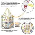 thumbnail image 4 of 5 Pack Foldable Shopping Bag,Multicolor Christmas Pattern Reusable Grocery Bags with Pockets,Large Reusable Tote Bags with Handles Waterproof & Lightweight, 4 of 6