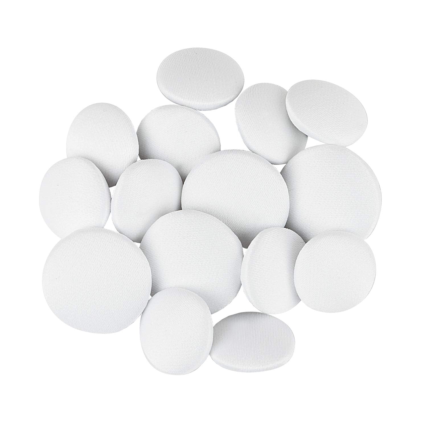 ButtonMode Tuxedo Suit Buttons 15pc Set (Fits Most Formalwear) Includes 4 Jacket Front Buttons (19mm or 3/4 Inch) and 11 Sleeve and Pant Buttons (15mm or 5/8 Inch), White Satin Smooth, 15-Buttons