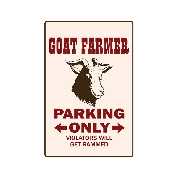 GOAT FARMER Aluminum Sign goats parking Aluminum Signs farm livestock dairy milk farming | Indoor/Outdoor | 24" Tall