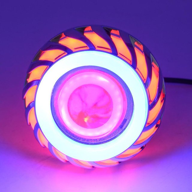 Angel Devil Eyes Light 12V-85V Motocicleta Faro LED (Azul Rojo Halo)