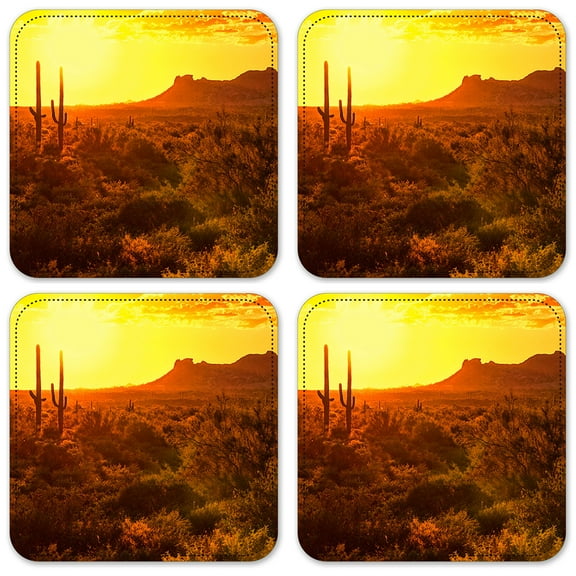 Vinyl Drink Coasters - Set of 4 - Desert at Dawn