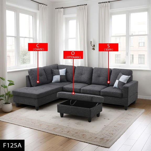 Lifestyle Furnitures 3 pieces sectional sofa