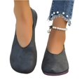thumbnail image 3 of HTHLVMD Vintage Style Flats, Walking Shoes Women Slip On, Flat Shoes for Women Slip On Comfortable Walking Ballerina Shoes Ladies Cute Ballet Flats Pumps Low Wedge Dolly Shoes, Black 5.5, 3 of 8