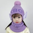 thumbnail image 4 of iHPH7 Hat and Scarf Set for Girls Winter Hat Kids Scarf Neck Warmer Beanie and Scarf Set Warm Beanie Winter Accessories Purple One Size, 4 of 9