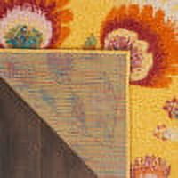 Nourison Allur Floral Yellow Multicolor 9' x 12' Area Rug, (9x12)