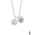 thumbnail image 2 of Delight Jewelry Domed Angels Wear Scrubs Silvertone Script Initial Disc - P - Charm Necklace, 20"+3", 2 of 4