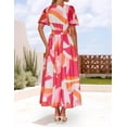 thumbnail image 4 of Vestido largo ZESICA 2025 con estampado floral casual de verano para mujer, 4 of 8