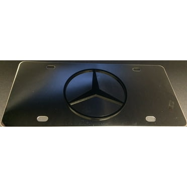 Mercedes Black Logo Stainless Steel License Plate