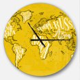thumbnail image 1 of DesignArt Vintage Yellow Worldmap Large Wall Clock, 1 of 2