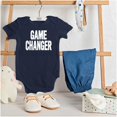 thumbnail image 3 of Game Changer First Time Parents Funny Romper Boys or Girls Infant Baby Brisco Brands 18M, 3 of 6