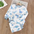 thumbnail image 6 of Splozh Baby Girl Fall Outfit Fashion, Baby Boys Girls Flannel Fleece Warm Winter Loungewear Set,Blue,3-4 Years, 6 of 8