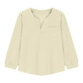 thumbnail image 4 of Kaemgyyd Toddler Girls Long Sleeve Shirts Casual Oversized V-Neck Tunic Tee Soft Crew Neck Blouses Tops 3-14 Years, 4 of 7