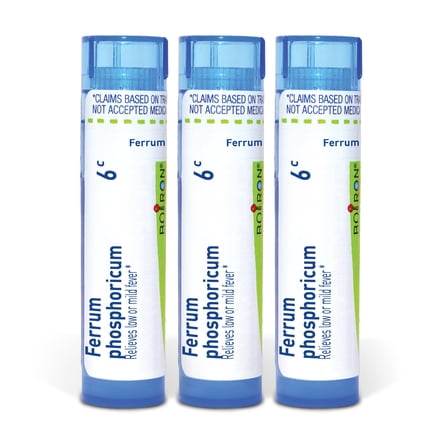 Boiron Ferrum Phosphoricum 6C, Homeopathic Medicine for Low Or Mild Fever, 3 Count (3 x 80 Pellets)