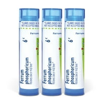 Boiron Ferrum Phosphoricum 6C, Homeopathic Medicine for Low Or Mild Fever, 3 Count (3 x 80 Pellets)