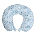 thumbnail image 1 of Geometric Travel Pillow Neck Rest, Overlapping Circles Intersecting with Little Rounds Spots Ellipses, Memory Foam Traveling Accessory Airplane and Car, 12", Sky Blue and Night Blue, by Ambesonne, 1 of 2