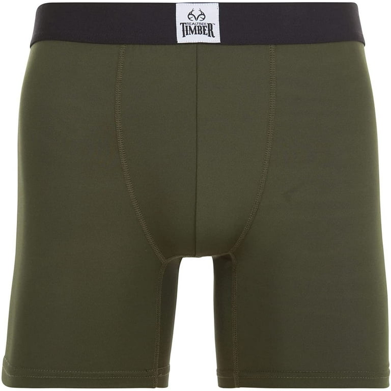 Realtree Mens Performance Boxer Briefs - 6-Pack Stretch Underwear