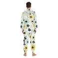 thumbnail image 4 of FORMRS Onesies Pajama for Adults Unisex Hoodie Winter Jumpsuit One Piece Sleepwear, Sizes S-2XL, White Flower, 4 of 7