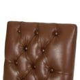 thumbnail image 3 of Noble House Uintah Contemporary Faux Leather Dining Chairs, Set of 2, Cognac Brown, 3 of 8