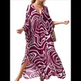 thumbnail image 1 of Vestido Caftán con Estampado Animal para Mujer, Talla Grande, para Playa, Verano 2025 y Rojo Talla Única, 1 of 10