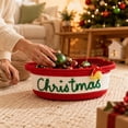 thumbnail image 5 of Christmas Cotton Rope Storage Basket Decorative Woven Basket with Embroidered Holiday Xmas Gift Basket for Gifts Candy Toy Home Table Decor, for Shelf, Desk and Bathroom Storage, Style B, 5 of 7