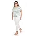 thumbnail image 2 of Blusa satinada con encanje Roman Fashion Tallas Extras 010 Menta verde claro 42, 2 of 5