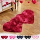 thumbnail image 1 of Alfombra esponjosa en forma de corazón 40x20in para San Valentín - Alfombra antideslizante lavable para dormitorio, poliéster suave, rojo rosa-azul, alfombra absorbente para decoración de salón y, 1 of 6