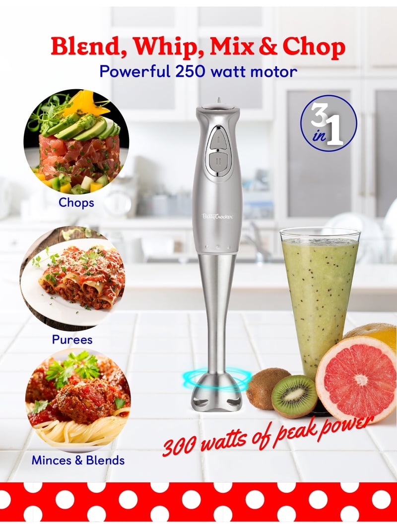 Betty Crocker 2-Speed Corded Electric Hand Blender with Beaker