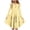 Yellow, variant on Spazoro Girls Tiered Midi Dress, Crew Neck Ruffled Long Sleeve Soft Floral Print Casual Party Dress Red Size 6