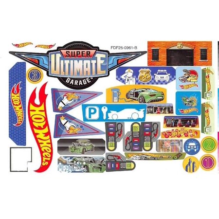 Replacement Stickers for Hot Wheels Garage - Hot Wheels Super Ultimate Garage Playset FDF25 ~ Replacement Label Sheet