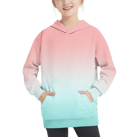 

ATOGUTA Sweatshirt for Boys Girls Long Sleeve Tie-Dye Sweatshirts Clothes Kids Princess Hooded Sweatshirt Multicolor Size 4T-14