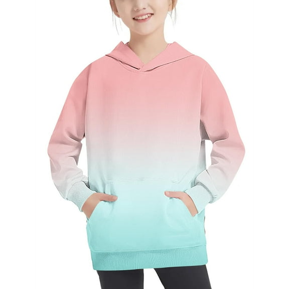 cfhntfmh Girls Boys Fashion Sweatshirt Loose Long Sleeve Hoodies Sweatshirt Warm Fleece Printed Winter Pullover Shirts