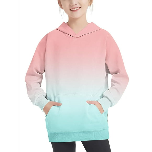 Économies d'Automne! HVOBTTY Chandail en Molleton Décontracté à Manches Longues pour Tout-Petits, Chandail à Capuche Surdimensionné Mode Enfants Chandail à Manches Longues 4-14 Ans pour Filles et Garçons Multicolore, 11 Ans