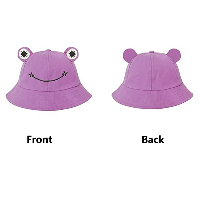 Frog Hat for Adult Teens, Cute Frog Bucket Hat, Foldable Cotton Bucket Hat  Funny Hat Fisherman Hat for Men Women Yellow 