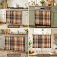 thumbnail image 5 of Orange Blue Checkered Oven Skirt for Farmhouse Kitchen Décor, Fall Farmhouse Buffalo Plaid Oven Curtain Tie Top Decorative Stove Skirt, Cabinet Dish Washer Curtains with 8 Ribbon Ties 27"x20", 5 of 8