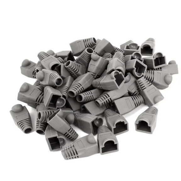 YIOVVOM Soft Plastic Ethernet RJ45 Cable Connector Boots Cover Strain Relief Boots CAT5 CAT5E CAT6 CAT6E 100PCS by Copapa (Gray)