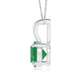 thumbnail image 2 of ANGARA Natural V-Bale Round Emerald Solitaire Pendant in 14K White Gold for Women (Size-6mm) | May Birthstone, Birthday, Anniversary, Jewelry Gift for Women | Natural Emerald Necklace, 2 of 8